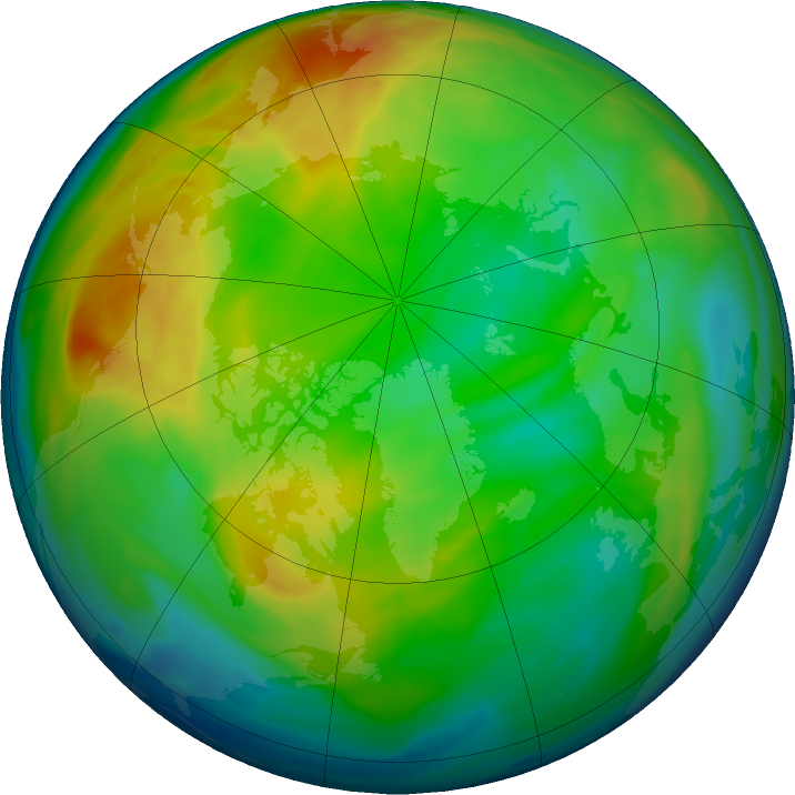 Arctic ozone map for 03 January 2023